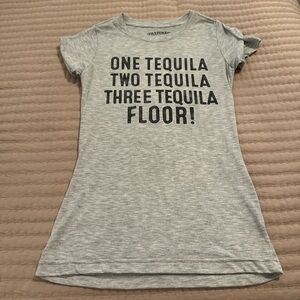 Gray Graphic Tee with Fun Text